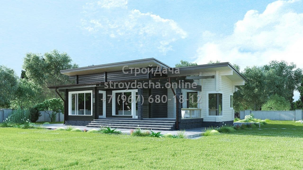 Проект дома из бруса ДБ-57