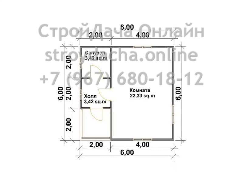 Проект дома из бруса ДБ-52 — план 2 этажа